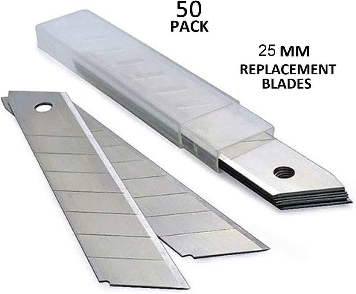 Box Cutter Retractable 25MM Long Utility Knife With 20pcs Blades Refills | Heavy Duty Exacto Knife Razor Knife Utility, Snap Off Blades Box Cutter with Rubber Grip for Cardboard, Boxes, DIY Crafts