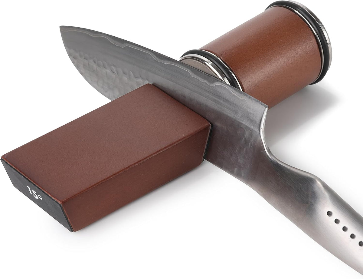 The Rolling Knife Sharpener – Knife Sharpening for Razor-Sharp Blades – Knife Sharpening Tool for Kitchen Knives – Knife Sharpener Kit Offers 15 & 20 Degree Sharpening