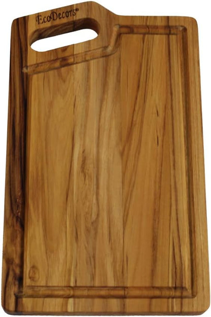 Teak Cutting Board 18x14 with Juice Groove & Handle