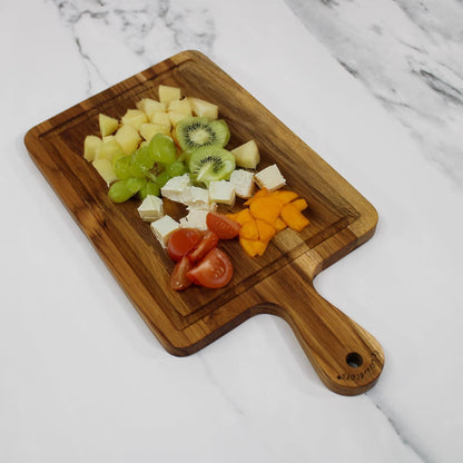 Teak Cutting Board 18x14 with Juice Groove & Handle