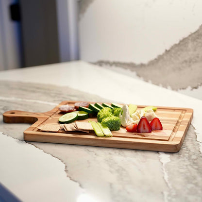 Teak Cutting Board 18x14 with Juice Groove & Handle
