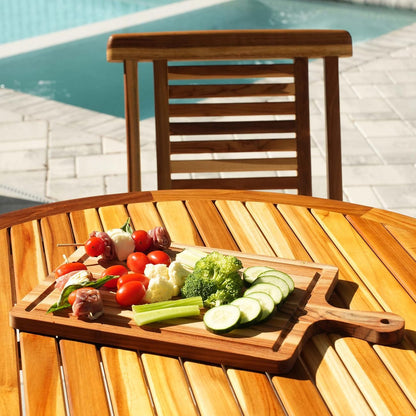 Teak Cutting Board 18x14 with Juice Groove & Handle