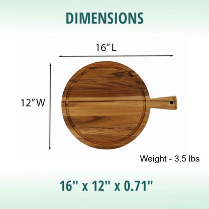 Teak Cutting Board 18x14 with Juice Groove & Handle