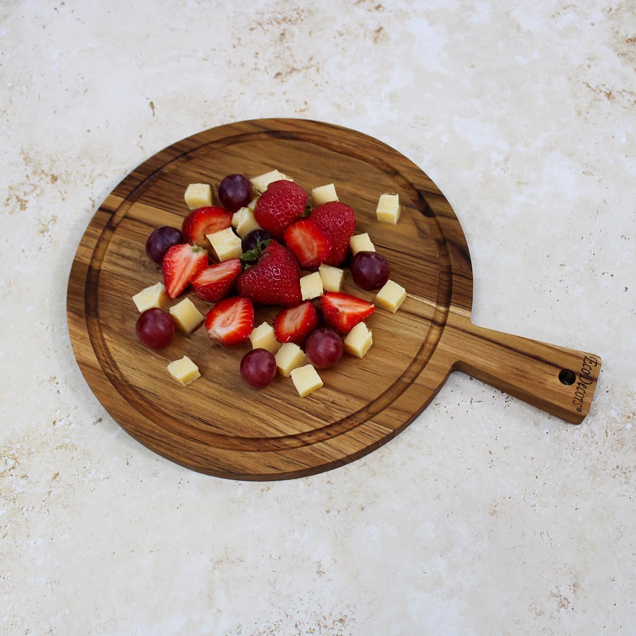 Teak Cutting Board 18x14 with Juice Groove & Handle