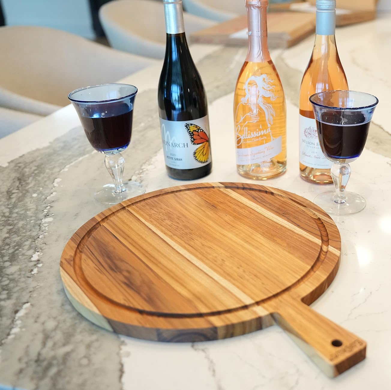 Teak Cutting Board 18x14 with Juice Groove & Handle