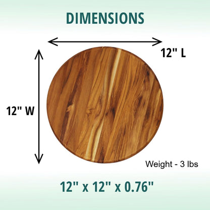 Teak Cutting Board 18x14 with Juice Groove & Handle