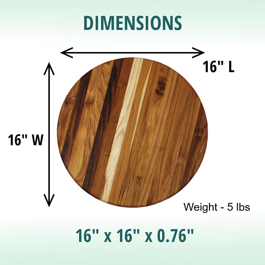 Teak Cutting Board 18x14 with Juice Groove & Handle