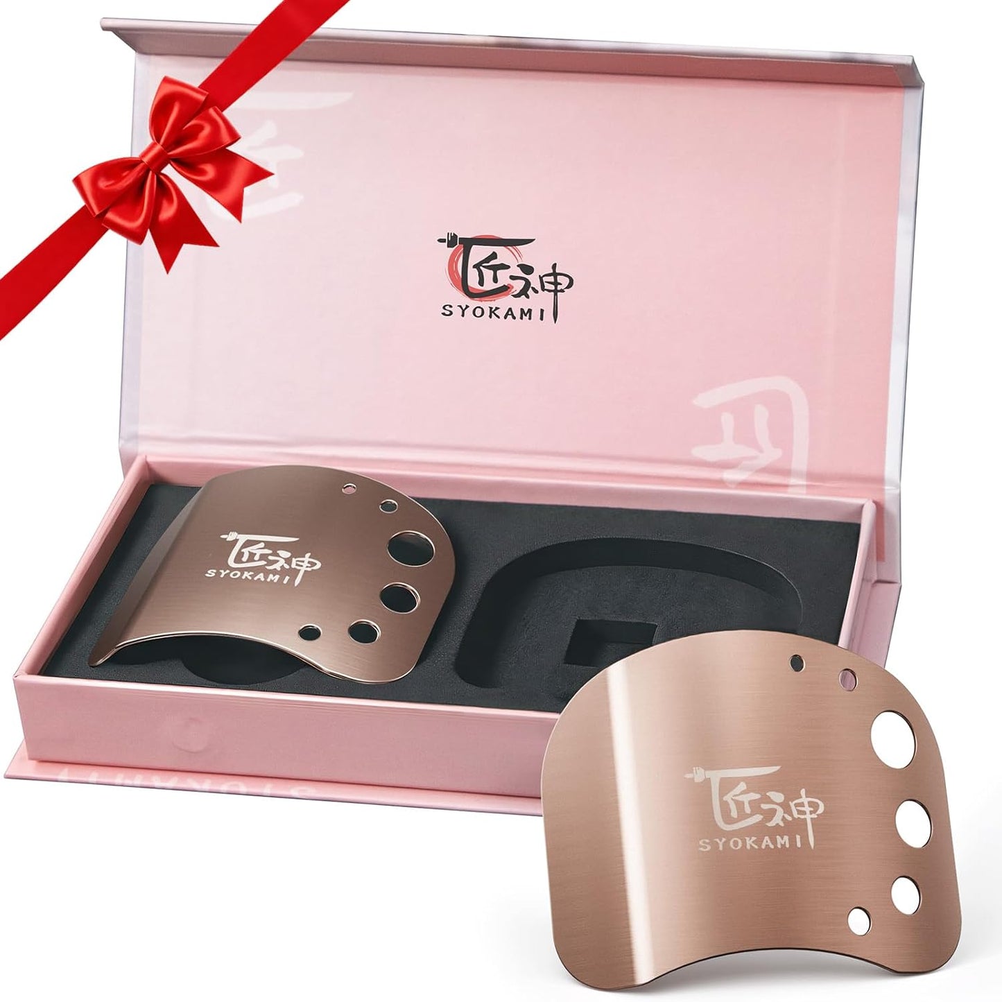 Finger Guards for Cutting Food, Protects Women’s Fingers and Nails, Ideal Gift for Her, Mom or Wife, 2 Stainless Steel Finger Protectors with Herb Stripper, Adjustable Size