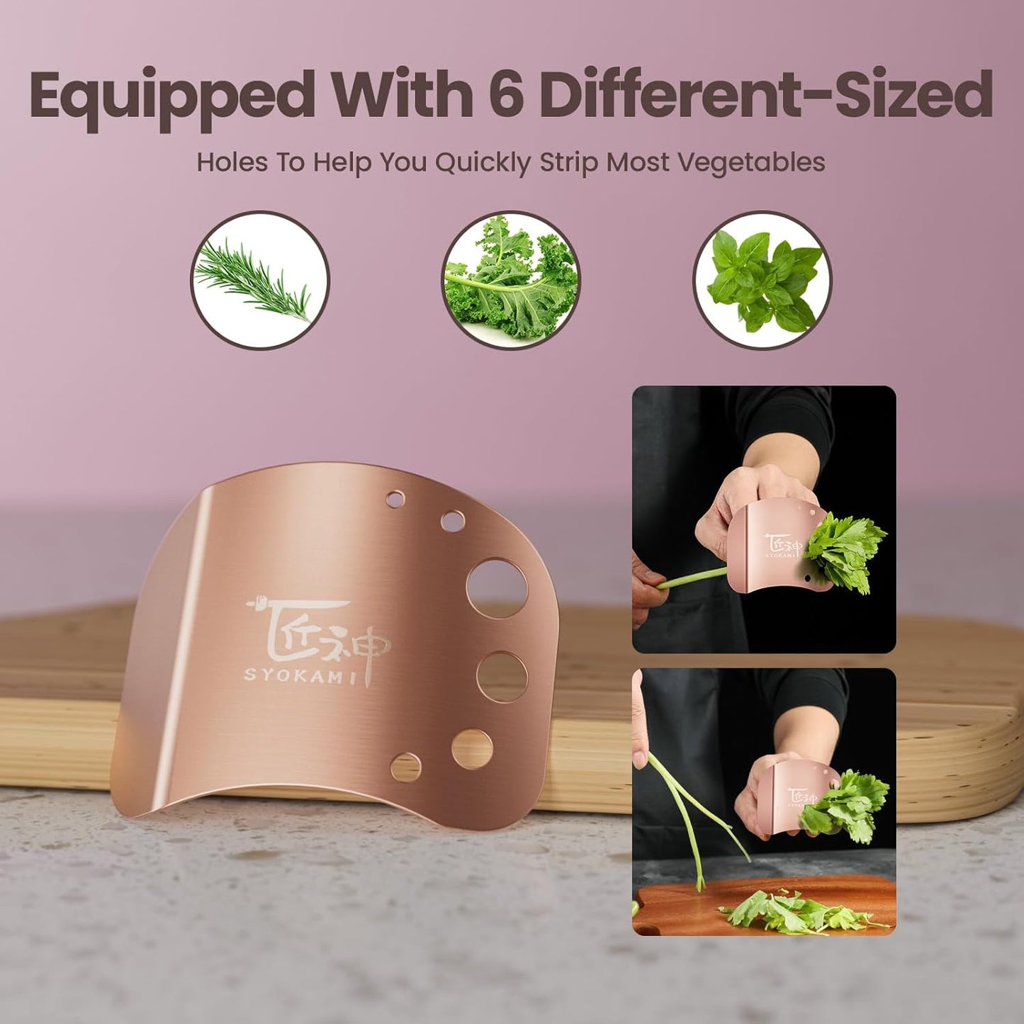 Finger Guards for Cutting Food, Protects Women’s Fingers and Nails, Ideal Gift for Her, Mom or Wife, 2 Stainless Steel Finger Protectors with Herb Stripper, Adjustable Size