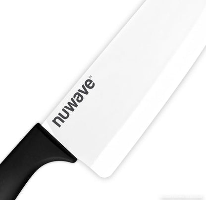 4-Piece Black Ceramic Knife Set - Includes 3' Paring, 5' Utility, 6.5' Everyday & 8' Chef's Knife, Ideal Super Sharp Kitchen Knives, Rust-Proof, Ergonomic Handles