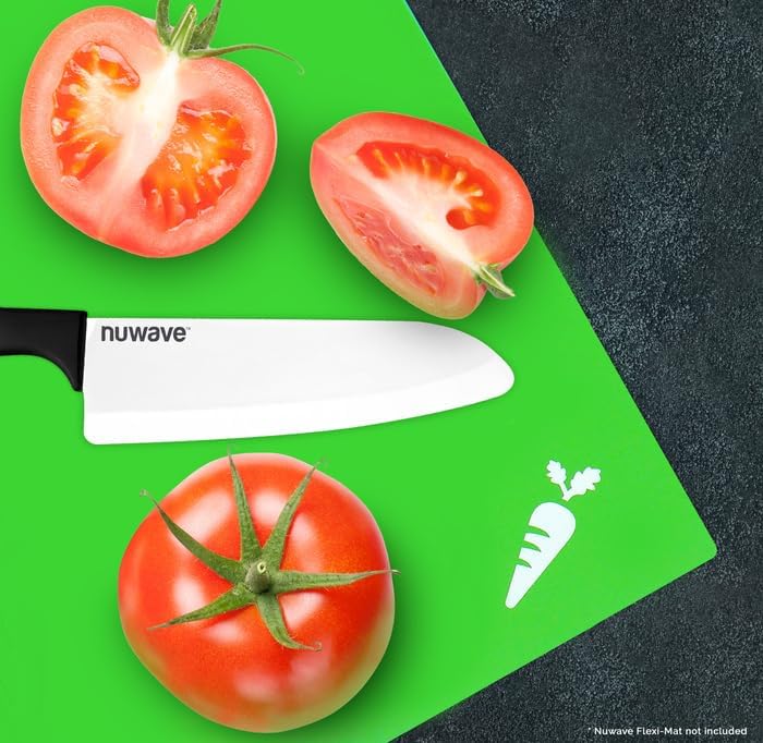 4-Piece Black Ceramic Knife Set - Includes 3' Paring, 5' Utility, 6.5' Everyday & 8' Chef's Knife, Ideal Super Sharp Kitchen Knives, Rust-Proof, Ergonomic Handles