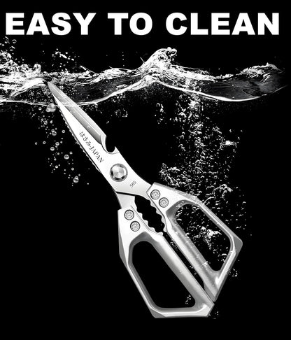 Kitchen Scissors, All Purpose，Ultra Sharp Meat Scissors，Heavy Duty Silver Cooking Scissor，Dishwash Safe Stainless Steel Kitchen Shears for Food, Chicken Bones, Turkey
