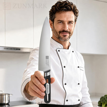 8 Inch Chef Knife, 67-Layer Damascus Steel Kitchen Knives with 10Cr15CoMoV Premium Steel Core, Hybrid Diamond-Oval Olive Wood Handle Japanese Knife, 13° Blade Ultra-Sharp Cooking Knives, Gift fo r Him
