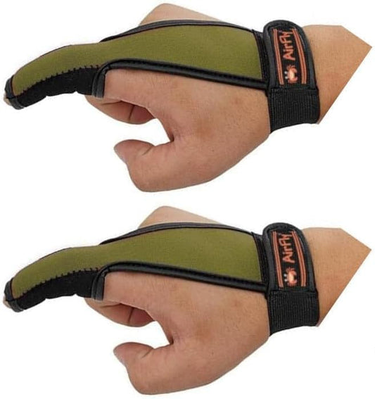 AirFly Surf Fishing Casting Glove Single Finger - Anti-Slip Finger Protector for Braided Line and Saltwater - Adjustable Wrist Strap, Ambidextrous Fit - Designed in USA