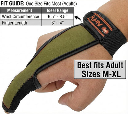 AirFly Surf Fishing Casting Glove Single Finger - Anti-Slip Finger Protector for Braided Line and Saltwater - Adjustable Wrist Strap, Ambidextrous Fit - Designed in USA