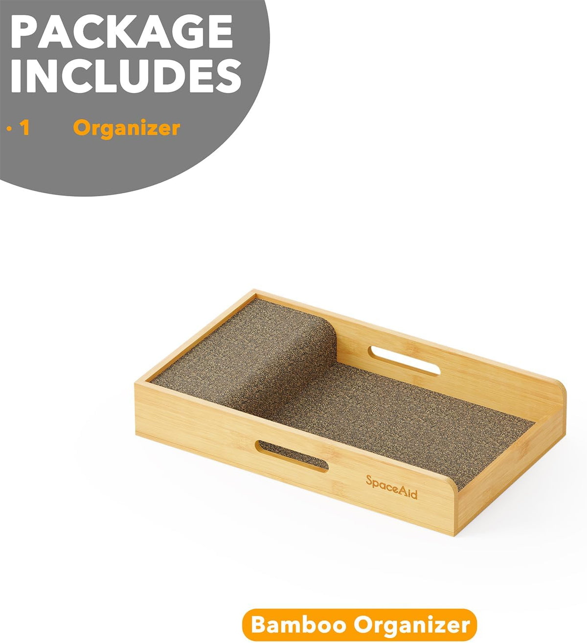 Knife Drawer Organizer 9 inches Wide Bamboo Insert Dock, Kitchen Steak Knives Holder Organizers Block for Drawer in Storage Organization (Medium, Natural)