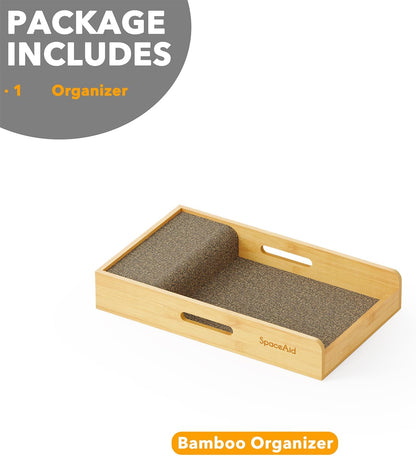 Knife Drawer Organizer 9 inches Wide Bamboo Insert Dock, Kitchen Steak Knives Holder Organizers Block for Drawer in Storage Organization (Medium, Natural)