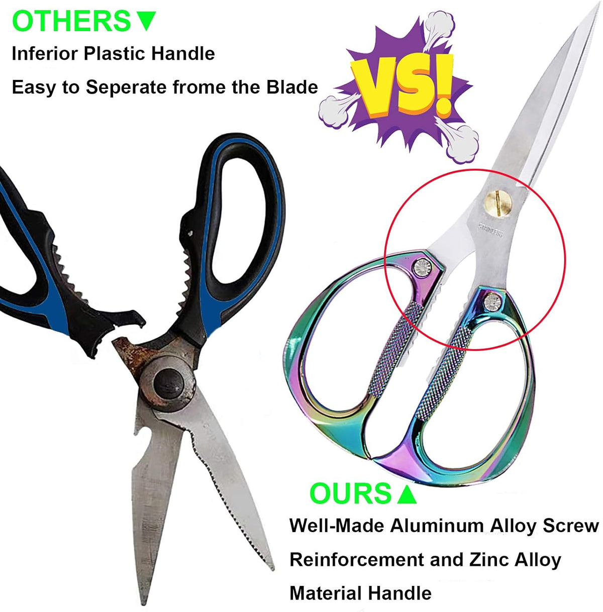 Kitchen Scissors,All Purpose Heavy Duty Kitchen Shears 7.5 Inch