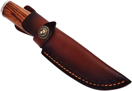 Leather Knife Sheath, Straight Knife Holster Knife Blade Cover Belt Knife Pouch for 5" Blade Knife