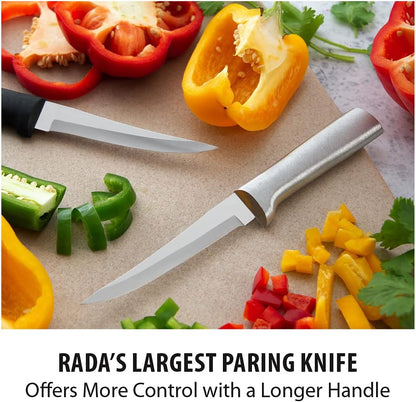 Super Parer Knife (R127), Silver Handle | 4.38" Stainless Steel Blade, Silver Cast Aluminum Handle