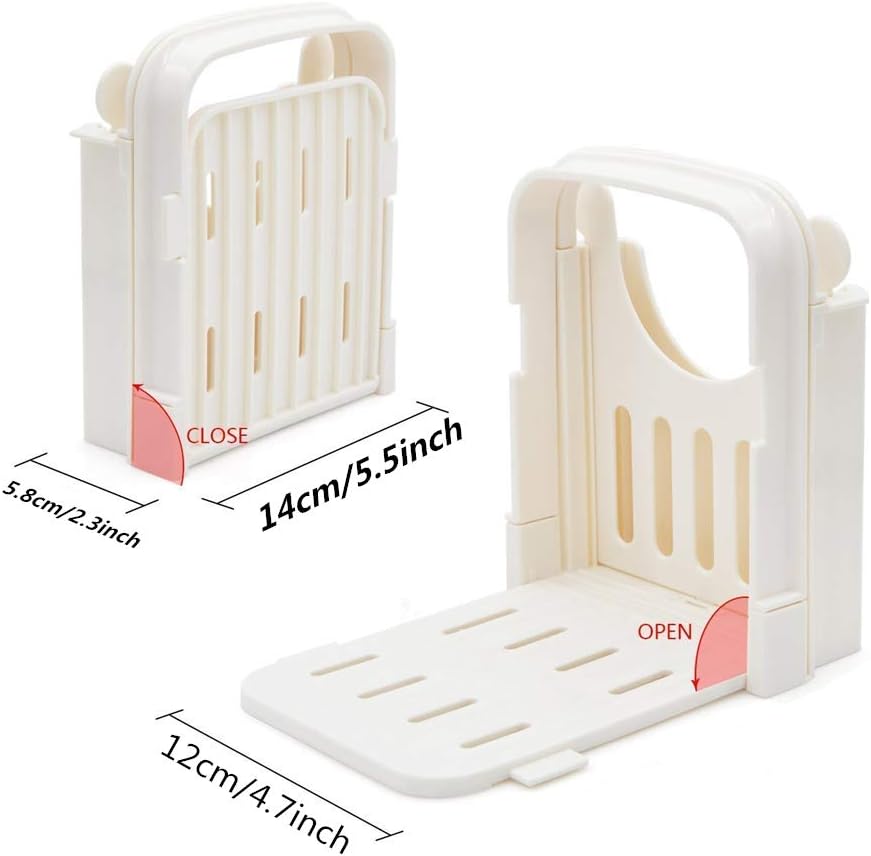 HYAM Bread Slicer, Adjustable Bread/Roast/Loaf Slicer Cutter,Folding Bread Toast Slicer Bagel Loaf Slicer Sandwich Maker Toast Slicing Machine with 5 Slice Thicknesses