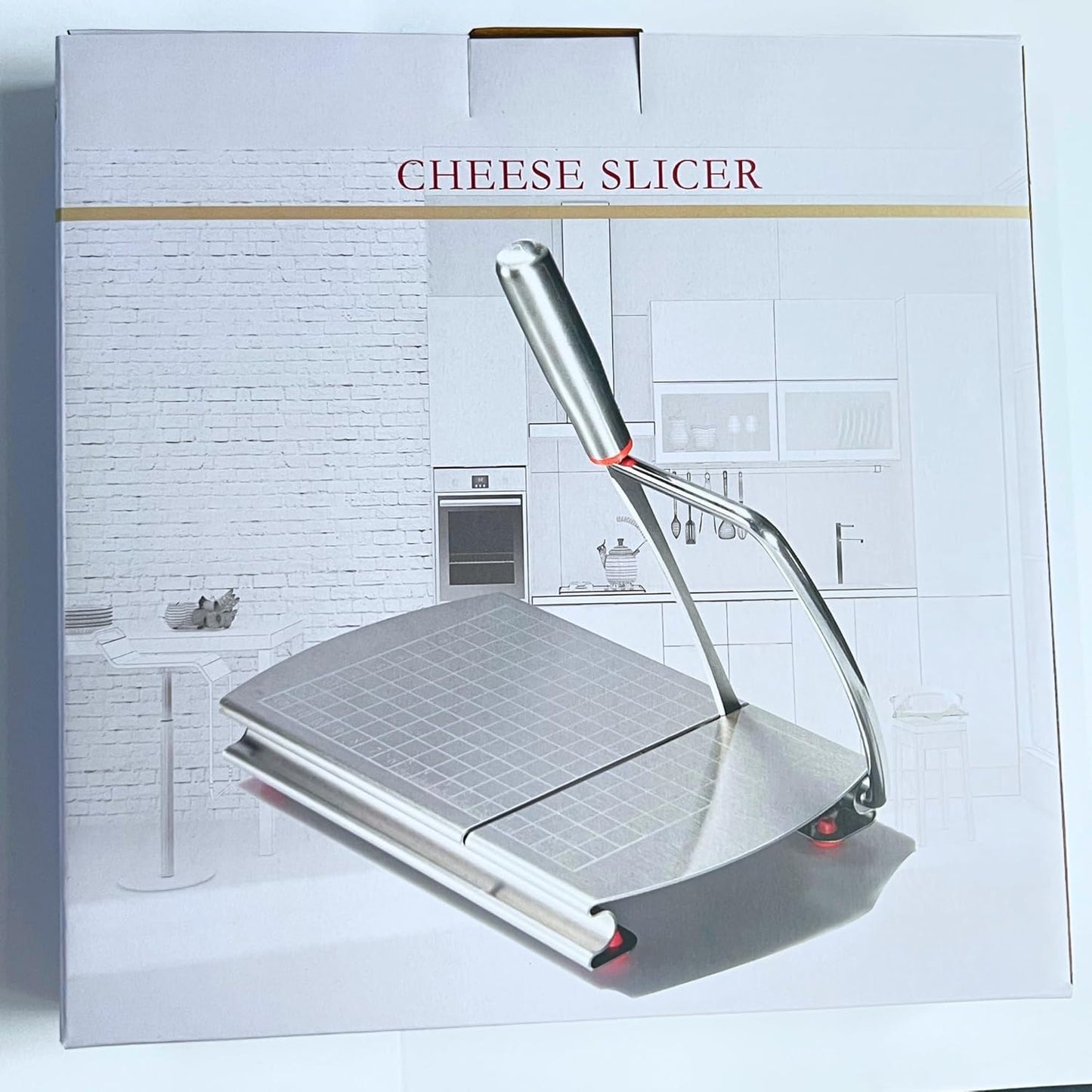 Cheese Slicer with Blade for Block Cheese, Handheld Cheese Cutter Board, Stainless Steel Cheese Cutting Board for Block Cheese, Butter, Sausages, Fruits Kitchen Gadget