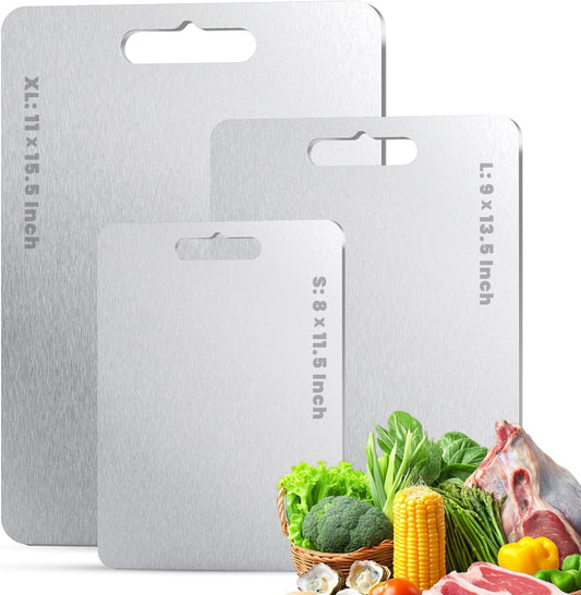 Titanium Cutting Board Set of 3PC, 100% Pure Titanium Kitchen Cutting Board