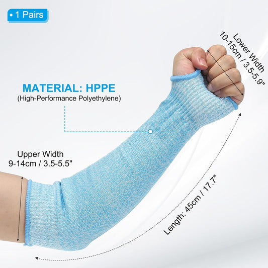 Cut Resistant Sleeve, Arm Safety Protectors Sleeves with Thumb Hole Level 5 Protection Forearm Guard Sleeves
