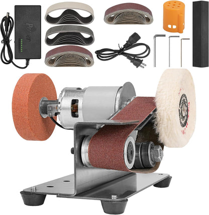 Multifunctional Electric Knife and Tool Sharpener Belt Sander | 7 Adjustable Speed Mini Knife Making Grinder & Sharpening System - For Hunting, Serrated & Kitchen Knives, Wood, Crafts