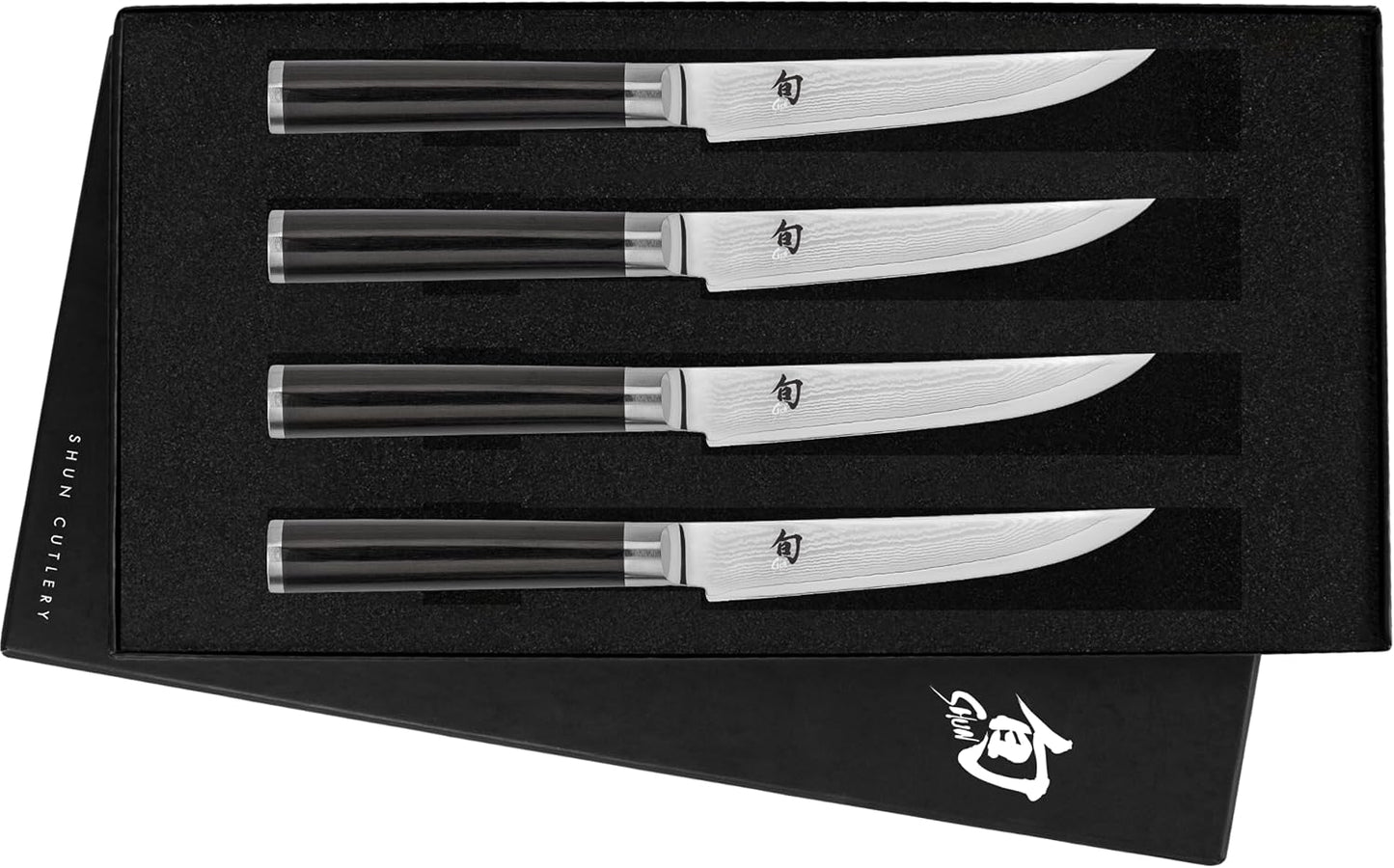Classic 4 Piece Steak Knife Set | 4.75" Knives, Handcrafted Japanese Steak Knife Set, VG-MAX Core, Damascus Stainless Steel Cladding, Pakkawood Handle