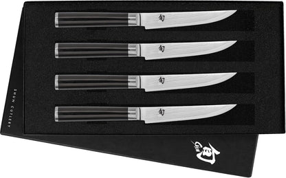 Classic 4 Piece Steak Knife Set | 4.75" Knives, Handcrafted Japanese Steak Knife Set, VG-MAX Core, Damascus Stainless Steel Cladding, Pakkawood Handle