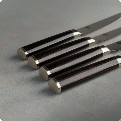 Classic 4 Piece Steak Knife Set | 4.75" Knives, Handcrafted Japanese Steak Knife Set, VG-MAX Core, Damascus Stainless Steel Cladding, Pakkawood Handle