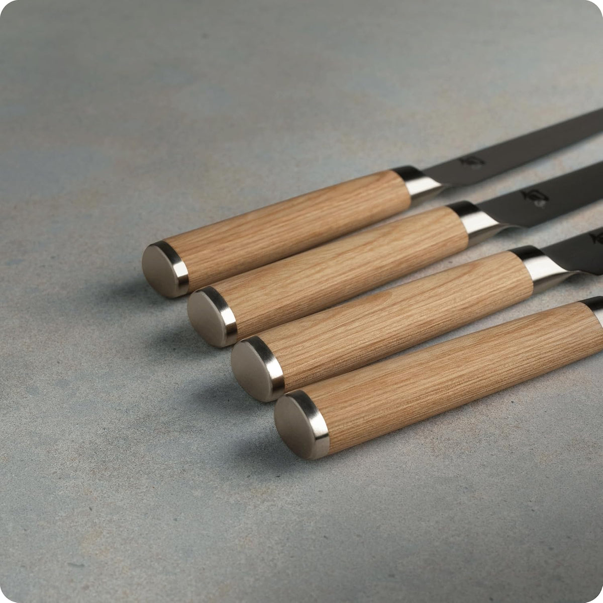 Classic 4 Piece Steak Knife Set | 4.75" Knives, Handcrafted Japanese Steak Knife Set, VG-MAX Core, Damascus Stainless Steel Cladding, Pakkawood Handle