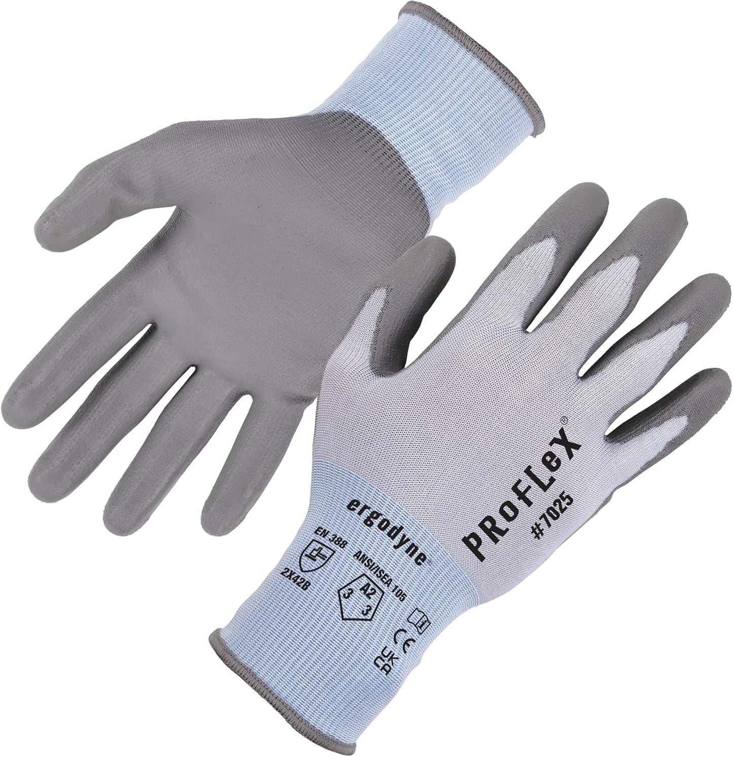 Unisex Adult Proflex 7025 Pu Coated Cut-resistant Gloves - Ansi/Isea 105-2016 A2, En 388: 2x42b, 18g