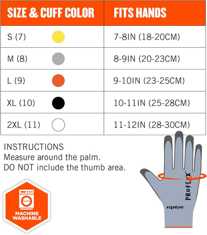 Unisex Adult Proflex 7025 Pu Coated Cut-resistant Gloves - Ansi/Isea 105-2016 A2, En 388: 2x42b, 18g