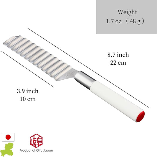 Cheese Knife Crinkle Cutter Knife 3.9" Stainless Steel for Soft Foods | Seki Japan Ideal for Soft Foods Like Cheese, Boiled Eggs, and Fruits