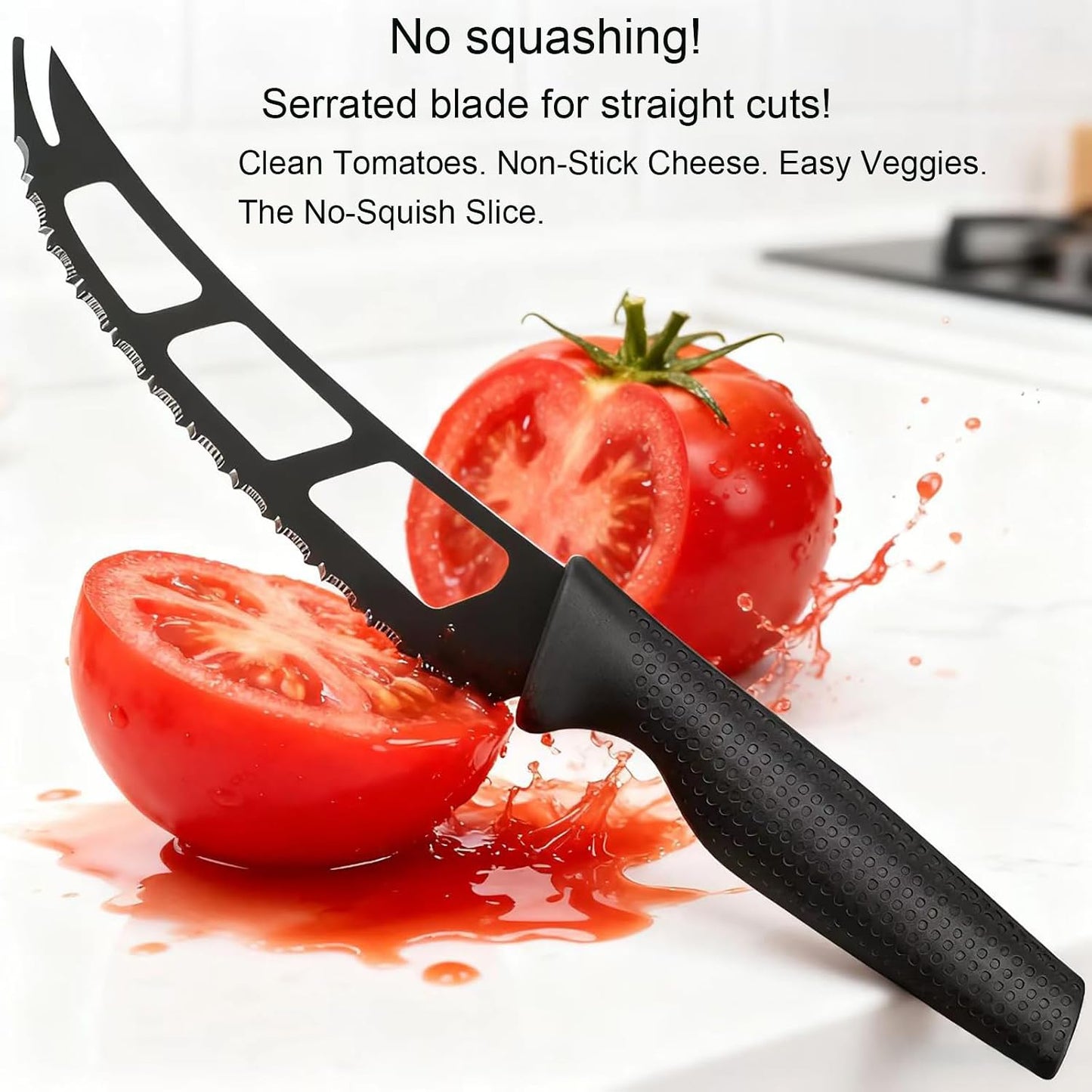 Cheese Knife, Tomato Knife, Cheese Slicer and Cutter for Block, Carving Cheese for Charcuterie Boards, Cheeseboard Handheld Slicer, 5.7" Soft & Semi Hard Cheese Knives ,Cutting for Fruits & Veggies