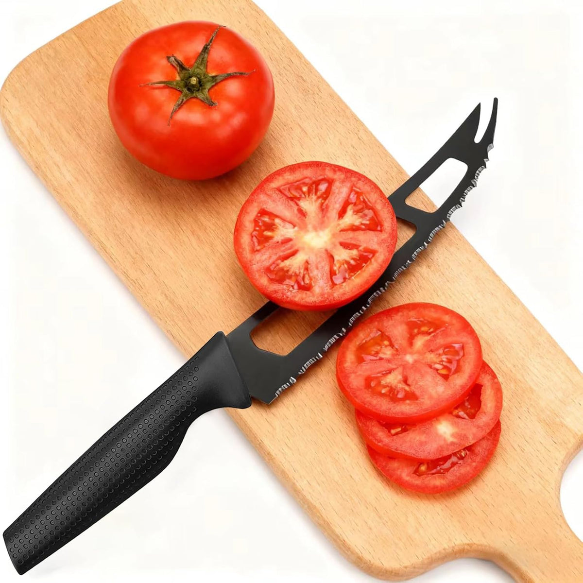 Cheese Knife, Tomato Knife, Cheese Slicer and Cutter for Block, Carving Cheese for Charcuterie Boards, Cheeseboard Handheld Slicer, 5.7" Soft & Semi Hard Cheese Knives ,Cutting for Fruits & Veggies