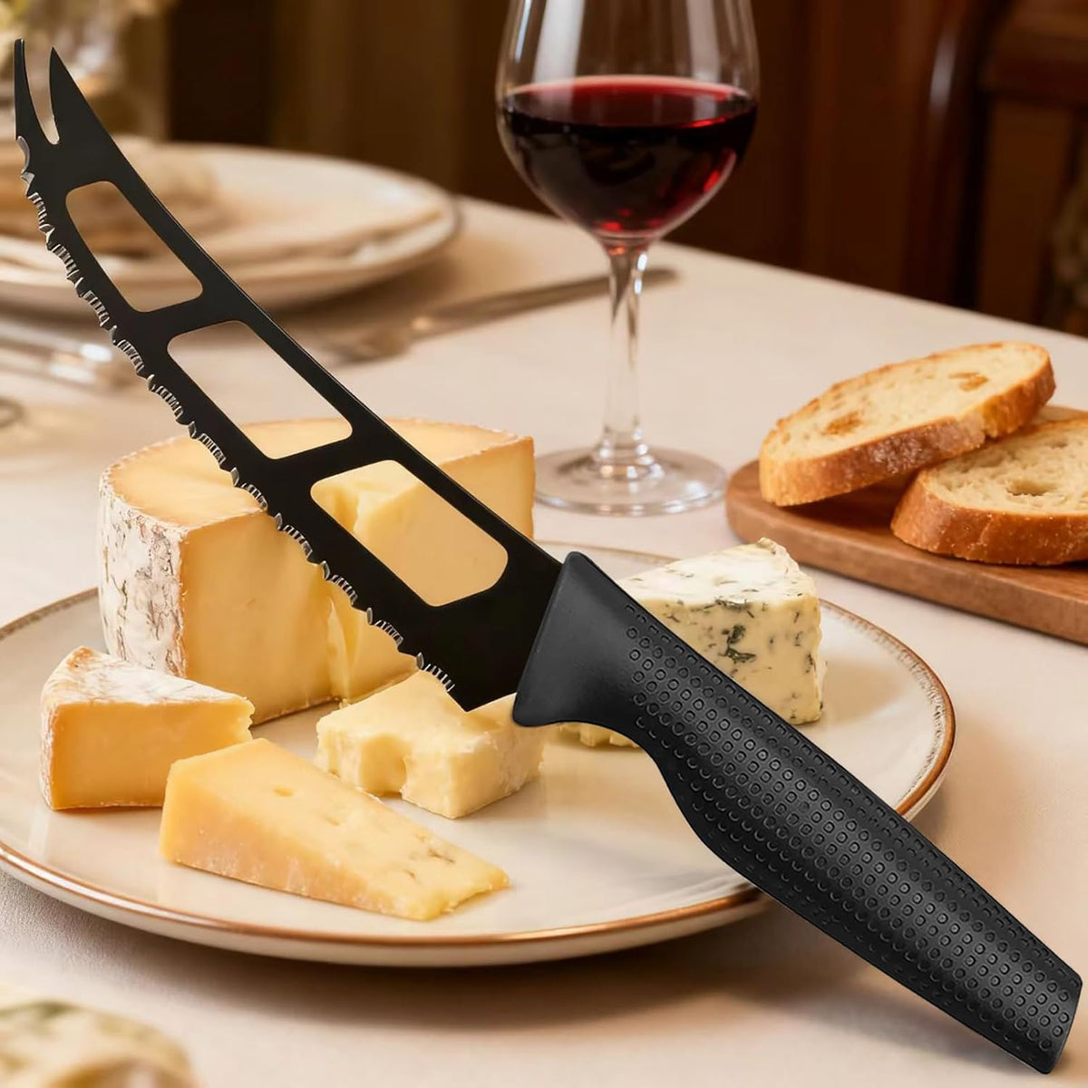 Cheese Knife, Tomato Knife, Cheese Slicer and Cutter for Block, Carving Cheese for Charcuterie Boards, Cheeseboard Handheld Slicer, 5.7" Soft & Semi Hard Cheese Knives ,Cutting for Fruits & Veggies