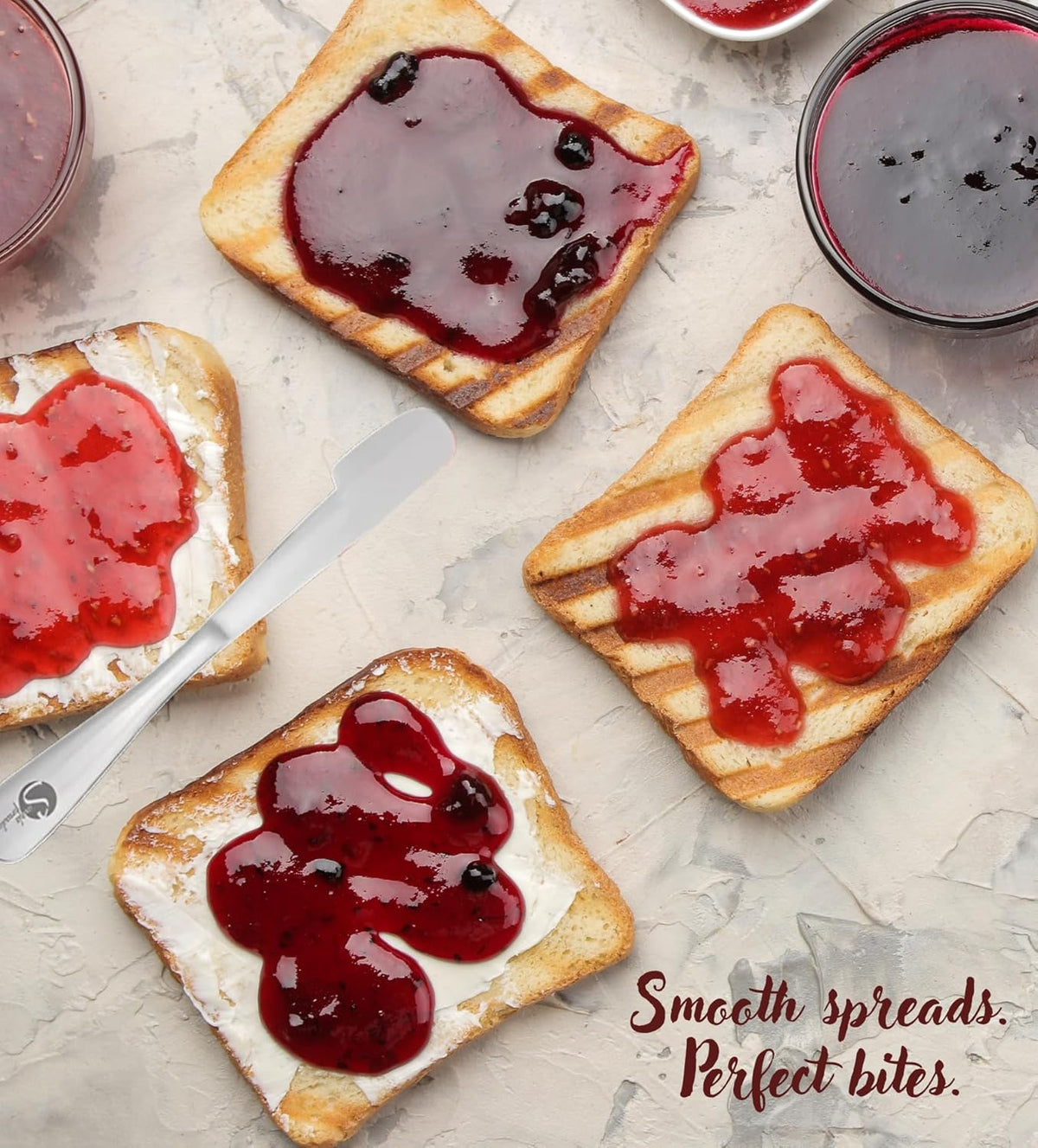 Simple preading Stainless Steel Spreader Knife: Spatula for Peanut Butter, Jelly, Chocolate, Strawberry Jam. 11.5" Multifunction Stir & Scrape BIG Jar