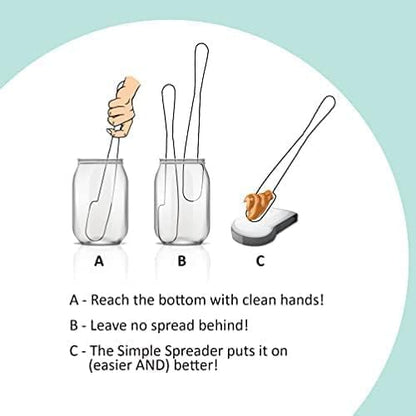 Simple preading Stainless Steel Spreader Knife: Spatula for Peanut Butter, Jelly, Chocolate, Strawberry Jam. 11.5" Multifunction Stir & Scrape BIG Jar