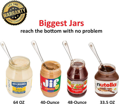 Simple preading Stainless Steel Spreader Knife: Spatula for Peanut Butter, Jelly, Chocolate, Strawberry Jam. 11.5" Multifunction Stir & Scrape BIG Jar
