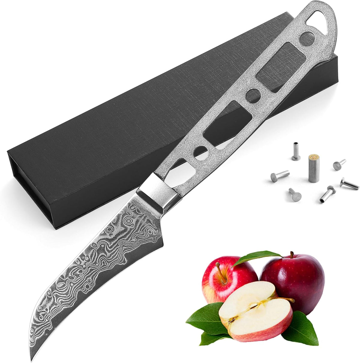 KATSURA Woodworking Project Kit – Bird Beak Paring Peeling Knife Blank – 2.75 Inch – Japanese Premium AUS 10, 67 Layers Damascus Steel – Perfect for Woodworkers, Crafters
