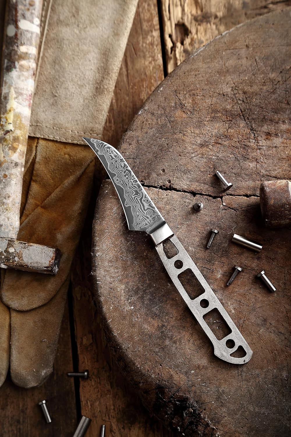 KATSURA Woodworking Project Kit – Bird Beak Paring Peeling Knife Blank – 2.75 Inch – Japanese Premium AUS 10, 67 Layers Damascus Steel – Perfect for Woodworkers, Crafters