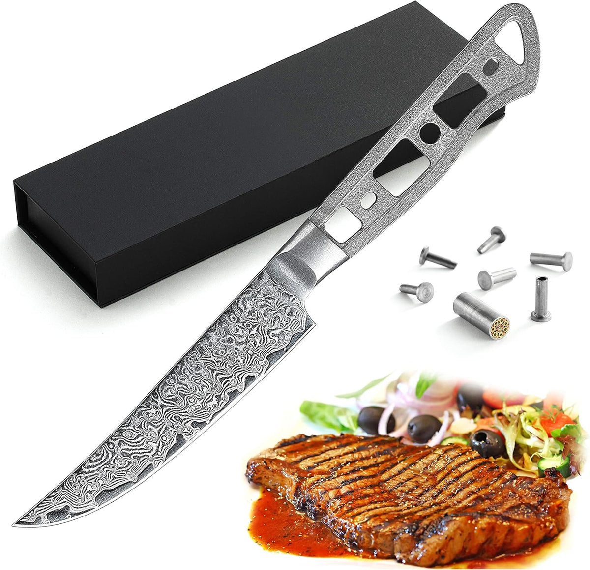 KATSURA Woodworking Project Kit – Bird Beak Paring Peeling Knife Blank – 2.75 Inch – Japanese Premium AUS 10, 67 Layers Damascus Steel – Perfect for Woodworkers, Crafters