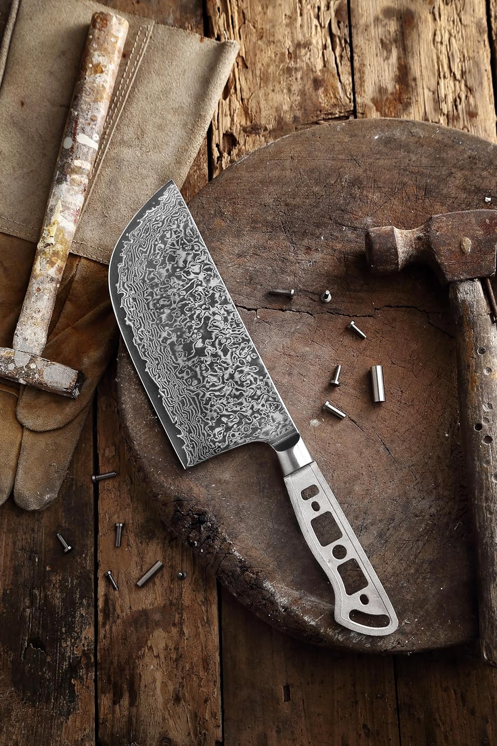 KATSURA Woodworking Project Kit – Bird Beak Paring Peeling Knife Blank – 2.75 Inch – Japanese Premium AUS 10, 67 Layers Damascus Steel – Perfect for Woodworkers, Crafters