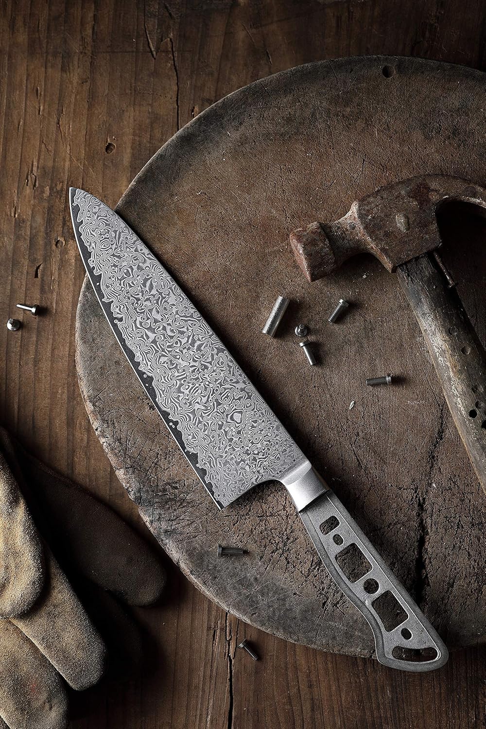KATSURA Woodworking Project Kit – Bird Beak Paring Peeling Knife Blank – 2.75 Inch – Japanese Premium AUS 10, 67 Layers Damascus Steel – Perfect for Woodworkers, Crafters
