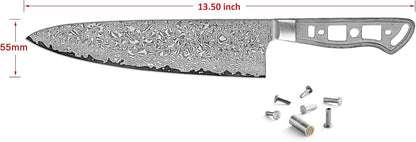 KATSURA Woodworking Project Kit – Bird Beak Paring Peeling Knife Blank – 2.75 Inch – Japanese Premium AUS 10, 67 Layers Damascus Steel – Perfect for Woodworkers, Crafters