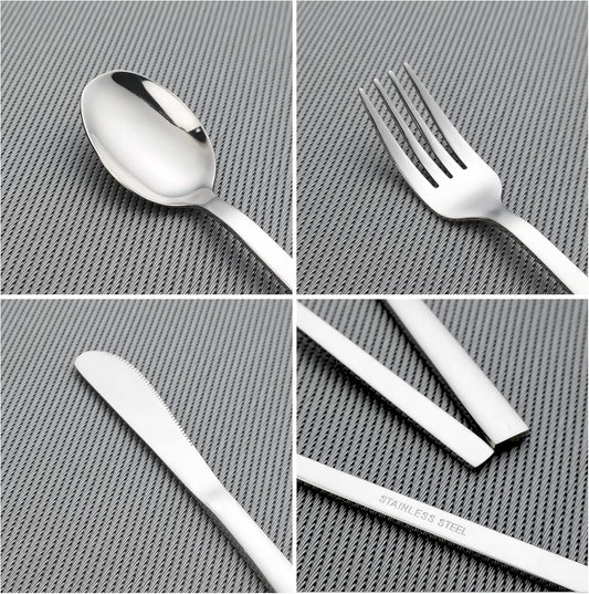 6 PCS Camping Cutlery Set for 2, Travel Flatware with Carry Case | Knife Fork Spoon Set, Flatware For Work, Picnic, Camping, Lunch Box