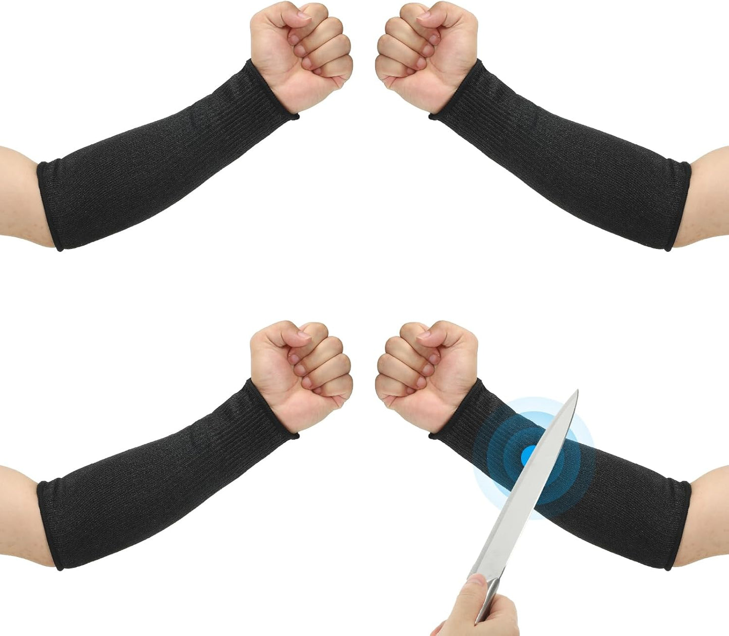 Cut Resistant Sleeve Arm Safety Protectors Sleeves Forearm Sleeve HPPE Level 5 Protection for Thin Skin and Bruising